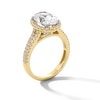 Thumbnail Image 2 of 3-1/2 CT. T.W. Oval Certified Lab-Created Diamond Frame Double Row Engagement Ring in 14K Gold (F/SI2)