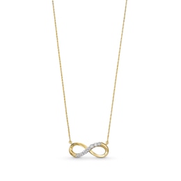 1/10 CT. T.W. Diamond Miracle Sideways Infinity Necklace in 10K Gold