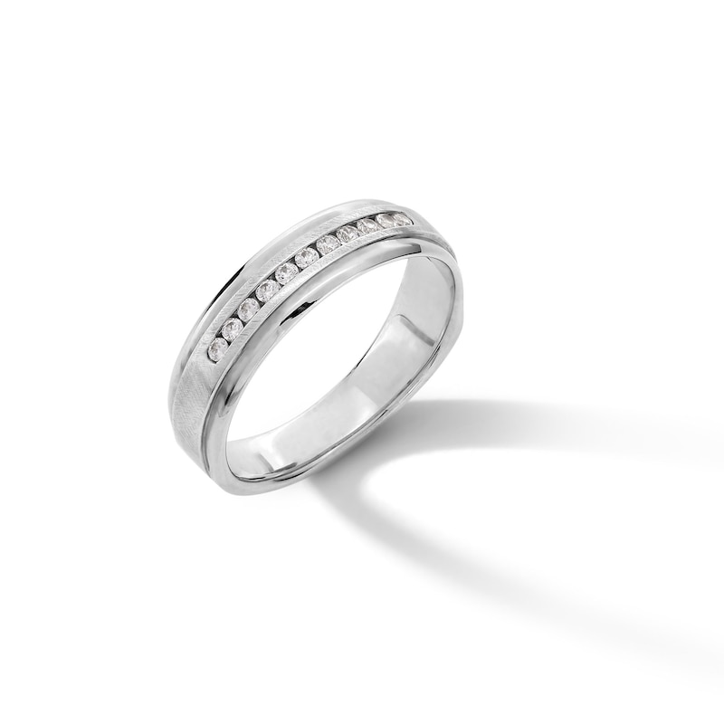 Main Image 2 of 1/5 CT. T.W. Diamond Channel-Set Anniversary Band in 10K White Gold