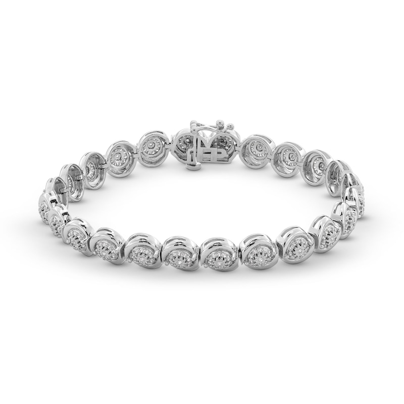 Main Image 1 of 1 CT. T.W. Diamond Miracle Bypass Frame Tennis Bracelet in Sterling Silver