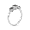 Thumbnail Image 3 of 1/2 CT. T.W. Black and White Diamond Frame Three Stone Ring in Sterling Silver