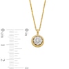 Thumbnail Image 3 of 1/3 CT. T.W. Multi-Diamond Rope-Textured Frame Pendant in Sterling Silver with 10K Gold Plate