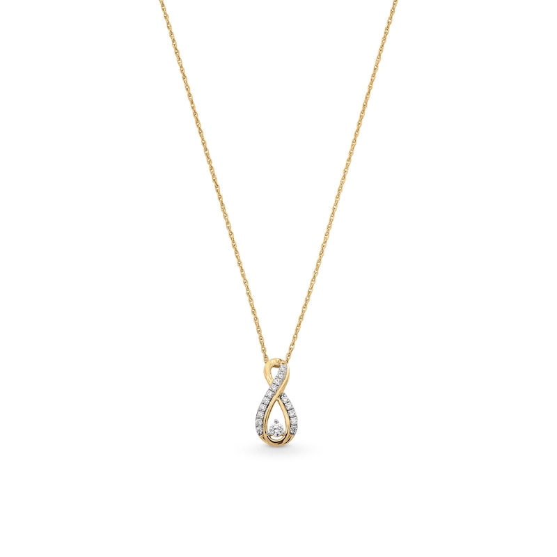 1/5 CT. T.W. Diamond Infinity Pendant in 10K Gold