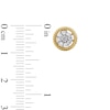 Thumbnail Image 3 of 1/4 CT. T.W. Multi-Diamond Rope-Textured Frame Stud Earrings in Sterling Silver with 10K Gold Plate