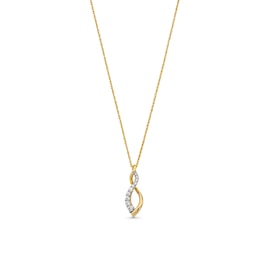 1/4 CT. T.W. Journey Diamond Infinity Twist Pendant in 10K Gold