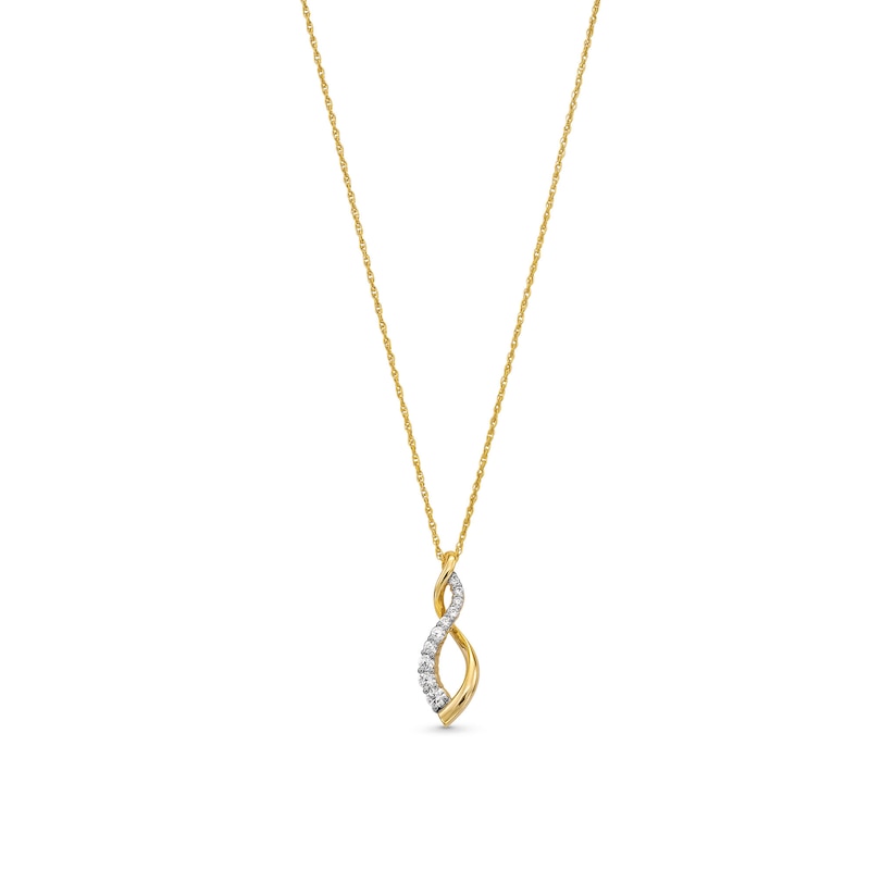 1/4 CT. T.W. Journey Diamond Infinity Twist Pendant in 10K Gold