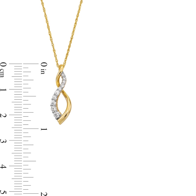 1/4 CT. T.W. Journey Diamond Infinity Twist Pendant in 10K Gold