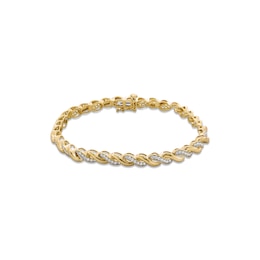 1 CT. T.W. Diamond and Polished Twist Link Bracelet in 10K Gold - 7.25"