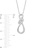 Thumbnail Image 2 of Diamond Accent Three Stone Infinity Twist Pendant in Sterling Silver