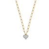 Thumbnail Image 0 of 1/5 CT. T.W. Multi-Diamond Heart Charm Necklace in Sterling Silver with 10K Gold Plate