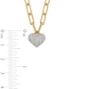 Thumbnail Image 2 of 1/5 CT. T.W. Multi-Diamond Heart Charm Necklace in Sterling Silver with 10K Gold Plate