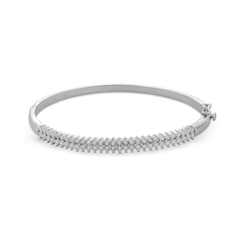 1/4 CT. T.W. Diamond Miracle Double Row Bangle in Sterling Silver