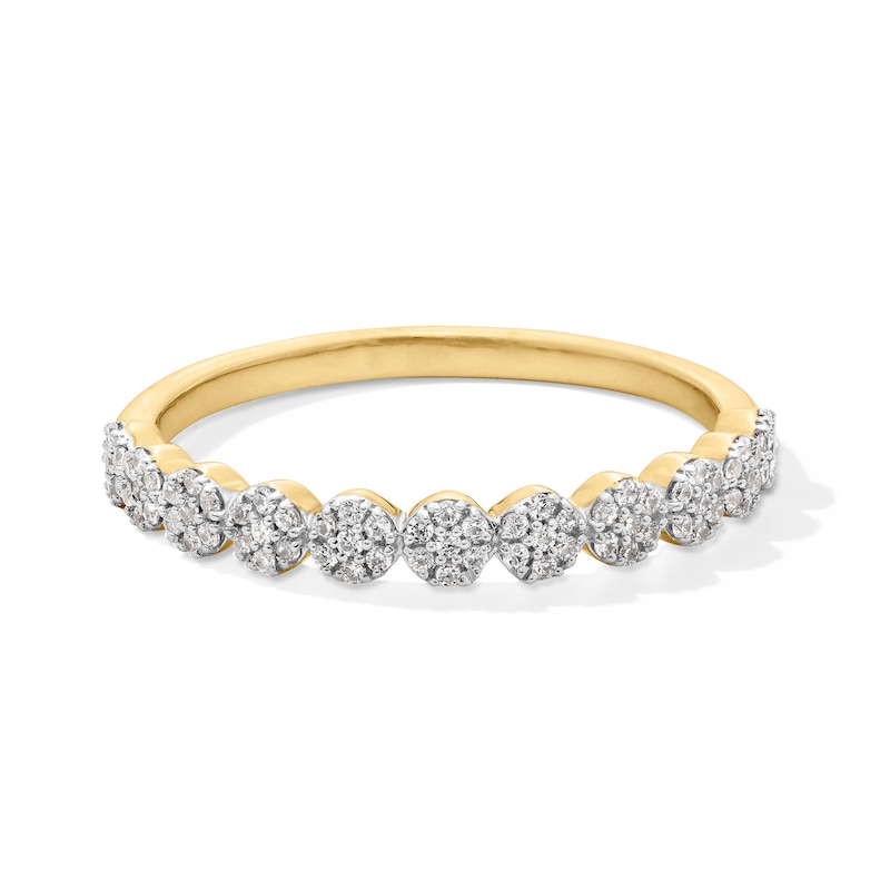 Main Image 1 of 1/5 CT. T.W. Multi-Diamond Eleven Stone Stackable Anniversary Band in 10K Gold