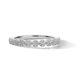 1/5 CT. T.W. Multi-Diamond Eleven Stone Stackable Anniversary Band in 10K White Gold