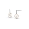 Thumbnail Image 0 of 6.0-6.5mm Akoya Cultured Pearl and Diamond Accent Drop Earrings in 14K White Gold