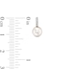 Thumbnail Image 2 of 6.0-6.5mm Akoya Cultured Pearl and Diamond Accent Drop Earrings in 14K White Gold