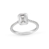 Thumbnail Image 0 of 1-3/4 CT. T.W. Emerald-Cut Certified Lab-Created Diamond Bezel-Set Engagement Ring in 14K White Gold (F/VS2)