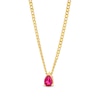 Thumbnail Image 0 of Pear-Shaped Lab-Created Ruby Solitaire Necklace in 10K Gold