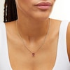 Thumbnail Image 1 of Pear-Shaped Lab-Created Ruby Solitaire Necklace in 10K Gold