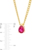 Thumbnail Image 3 of Pear-Shaped Lab-Created Ruby Solitaire Necklace in 10K Gold