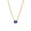 Thumbnail Image 1 of Oval Blue Lab-Created Sapphire Solitaire Sideways Necklace in 10K Gold