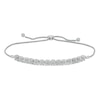 Thumbnail Image 0 of 1/4 CT. T.W. Multi-Diamond Line Bolo Bracelet in Sterling Silver - 9.5”