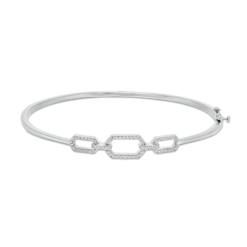 1/3 CT. T.W. Diamond Chain Link Bangle in Sterling Silver