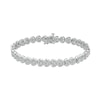 Thumbnail Image 0 of 1/4 CT. T.W. Diamond Sideways Heart Link Bracelet in Sterling Silver