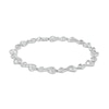 Thumbnail Image 0 of Diamond Accent Alternating Heart Link Bracelet in Sterling Silver