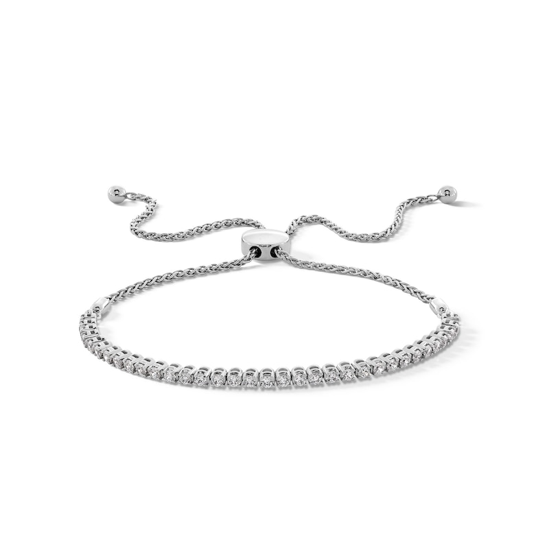 Main Image 1 of 1-1/2 CT. T.W. Diamond Tennis Bolo Bracelet in Sterling Silver - 9.5”