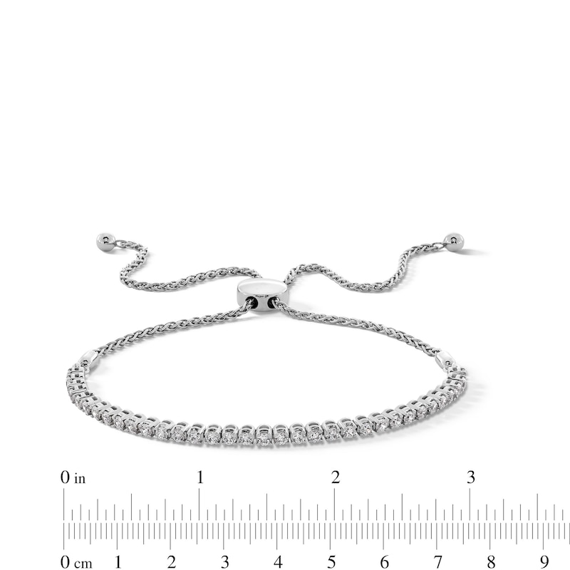 Main Image 3 of 1-1/2 CT. T.W. Diamond Tennis Bolo Bracelet in Sterling Silver - 9.5”