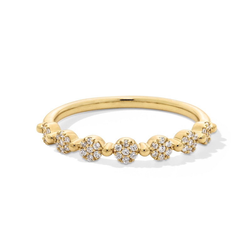 Main Image 1 of 1/6 CT. T.W. Multi-Diamond Seven Stone Stackable Anniversary Band in 10K Gold