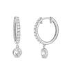 Thumbnail Image 0 of 1 CT. T.W. Certified Lab-Created Diamond Dangle Hoop Earrings in Sterling Silver (I/SI2)