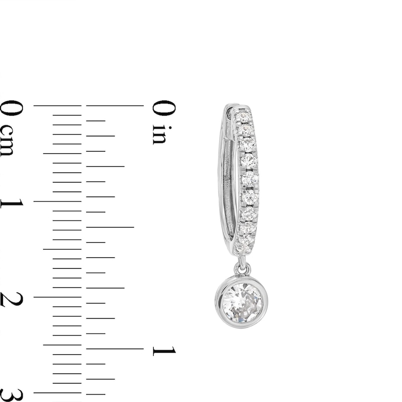 Main Image 2 of 1 CT. T.W. Certified Lab-Created Diamond Dangle Hoop Earrings in Sterling Silver (I/SI2)