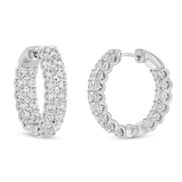 5 CT. T.W. Certified Lab-Created Diamond Double Row Inside-Out Hoop Earrings in 14K White Gold (F/SI2)