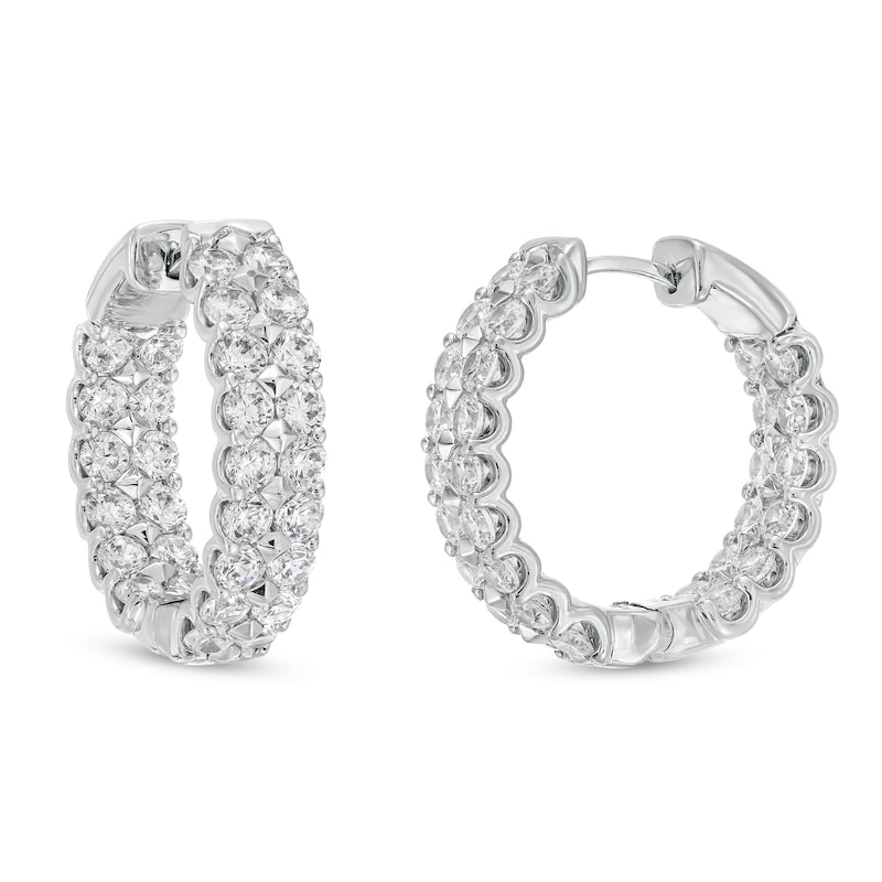 5 CT. T.W. Certified Lab-Created Diamond Double Row Inside-Out Hoop Earrings in 14K White Gold (F/SI2)