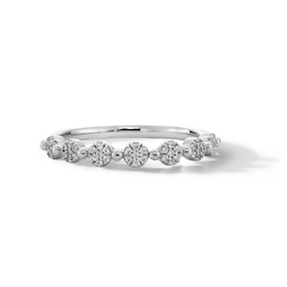 1/6 CT. T.W. Multi-Diamond Seven Stone Stackable Anniversary Band in 10K White Gold