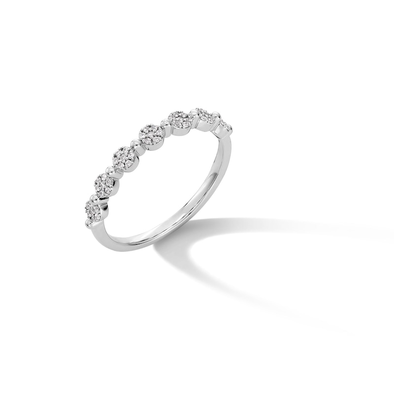 Main Image 2 of 1/6 CT. T.W. Multi-Diamond Seven Stone Stackable Anniversary Band in 10K White Gold