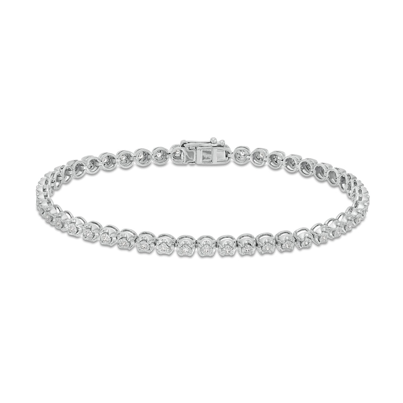 Main Image 1 of 1/4 CT. T.W. Diamond Bubbles Tennis Bracelet in Sterling Silver