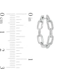 Thumbnail Image 2 of 1/6 CT. T.W. Diamond Chain Link Hoop Earrings in Sterling Silver