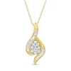 Thumbnail Image 1 of 1/2 CT. T.W. Pear-Shaped Multi-Diamond Flame Frame Pendant in 10K Gold