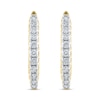 Thumbnail Image 1 of 1/2 CT. T.W. Diamond Graduated Oval Hoop Earrings in 10K Gold