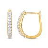 Thumbnail Image 2 of 1/2 CT. T.W. Diamond Graduated Oval Hoop Earrings in 10K Gold