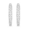 Thumbnail Image 1 of 1 CT. T.W. Diamond Graduated Hoop Earrings in 10K White Gold