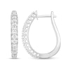 Thumbnail Image 2 of 1 CT. T.W. Diamond Graduated Hoop Earrings in 10K White Gold