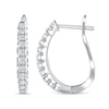 Thumbnail Image 2 of 1/2 CT. T.W. Diamond Hoop Earrings in 10K White Gold