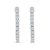 Thumbnail Image 1 of 1/2 CT. T.W. Diamond Miracle Hoop Earrings in 10K White Gold