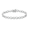 Thumbnail Image 0 of 1/6 CT. T.W. Diamond Miracle Three Stone Infinity Link Bracelet in Sterling Silver