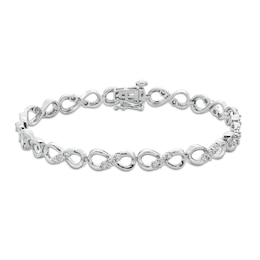 1/6 CT. T.W. Diamond Miracle Three Stone Infinity Link Bracelet in Sterling Silver