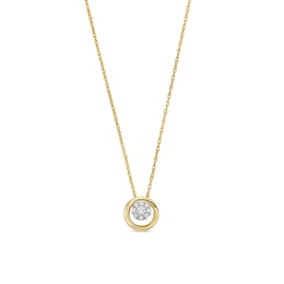 1/8 CT. T.W. Multi-Diamond Circle Pendant in Sterling Silver with 10K Gold Plate